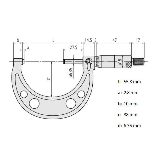 میکرومتر ورنیه 25 تا 50 میلیمتر میتوتویو مدل 103-138 میکرومتر ورنیه 25 تا 50 میلیمتر میتوتویو مدل 103-138