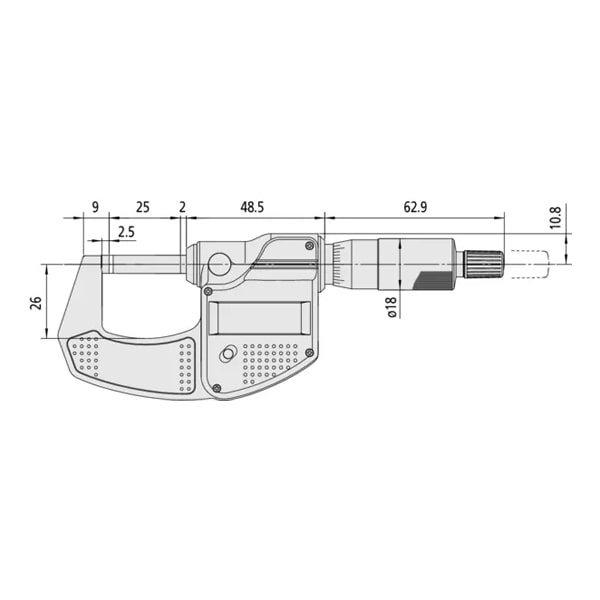 میکرومتر دیجیتال 25 میلیمتر میتوتویو مدل 293-831 میکرومتر دیجیتال 25 میلیمتر میتوتویو مدل 293-831