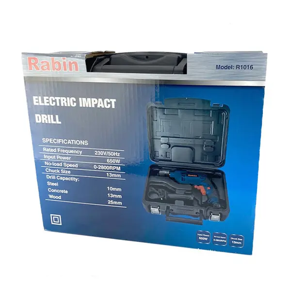 دریل چکشی 650 وات رابین با کیف مدل R1016 دریل چکشی 650 وات رابین با کیف مدل R1016